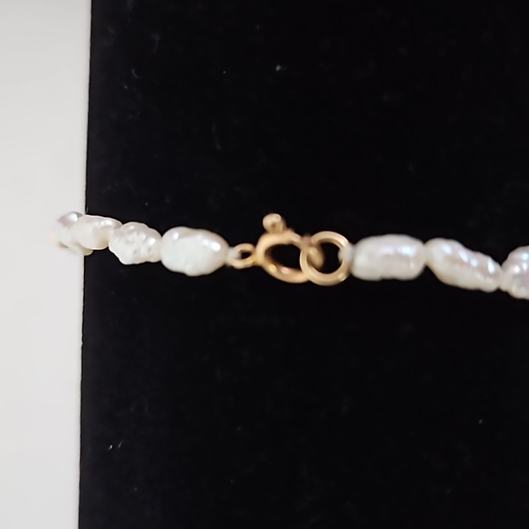 14K Bundle Seed Pearl/Gold Ball Necklace/Bracelet Set - Picture 5 of 5